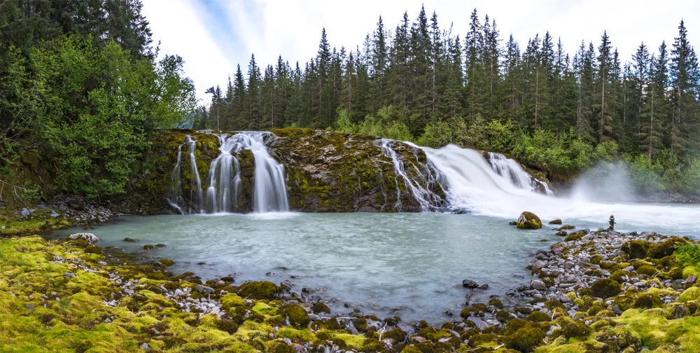 Eagle River Falls, sits 1/3 of a mile south of Eagle River Cabin. A great place to cool your feet, or even take a dip in the ice cold pool.