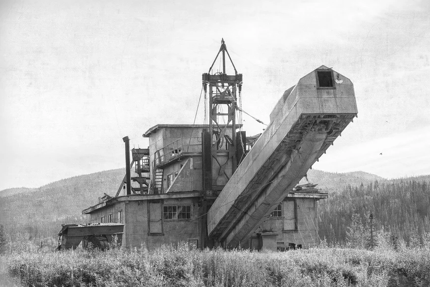 View of gold dredge.