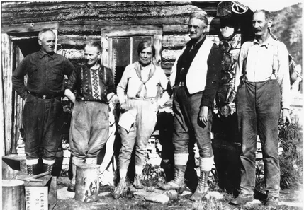 Fannie Quigley (second from left) and Joe Quigley (far right). Photo courtesy of University of Alaska Fairbanks: Fannie Quigley Collection.
